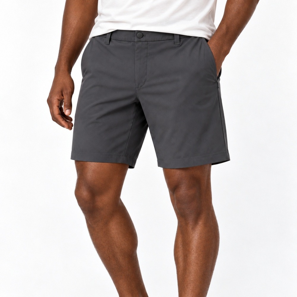 Lululemon Commission Classic-Fit 7" Warpstreme Shorts Mens Gray Golf Chino